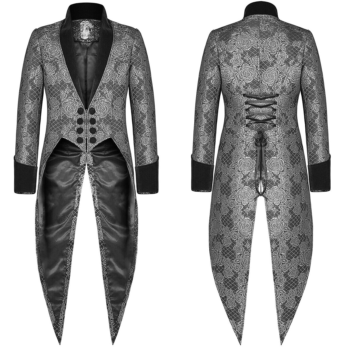 Punk & Gothic Medieval Coat Masquerade Ren Faire Prince Knight Ritter Nobleman Men's Royal Steampunk Party / Evening Adults' Coat 2025 - $52.99 –P17
