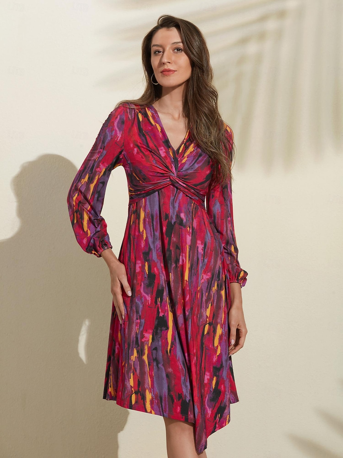 Graphic Knot Front A-Line Midi Dress 2025 - $72.99 –P2