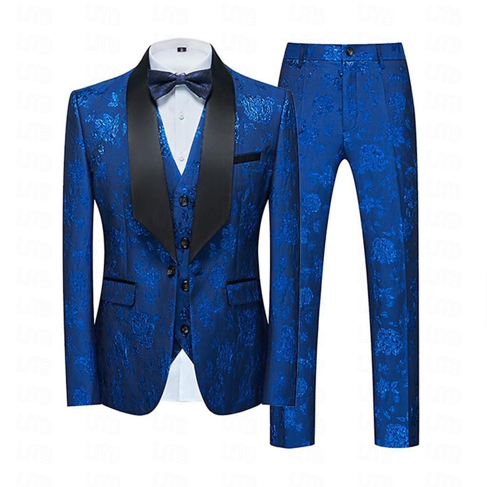 Retro / vintage Rokoko Barok Garnitury i Marynarki Pan Świadek Męskie Bal maskowy Ślub Gość weselny Impreza / Wieczór Dla dorosłych Płaszcz Spodnie 2025 - $141.99 –P7