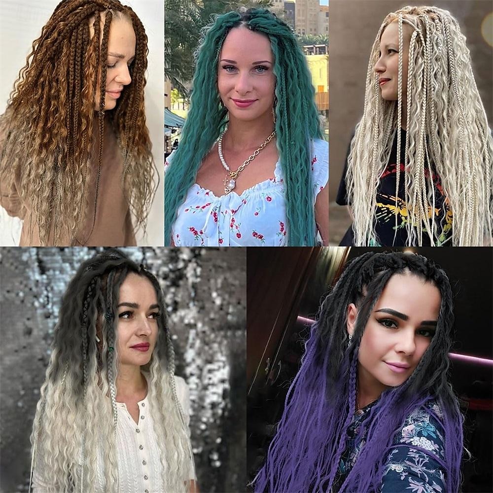 extensions dreadlocks à double extrémité 24 pouces 3 en 1 mélange de dreads brun clair à blond ensemble dreads synthétiques bouclés style hippie boho dreads ondulées 20 brins dreads faites à la main de 2025 ? $41.99 –P3