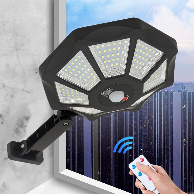 אורות סולאריים חיצוניים 168 led 6500k פוד אור מהחשכה ועד עלות השחר, אורות חניה אטומים למים ip66 עם חיישן תנועה 2025 - $38.99 –P1