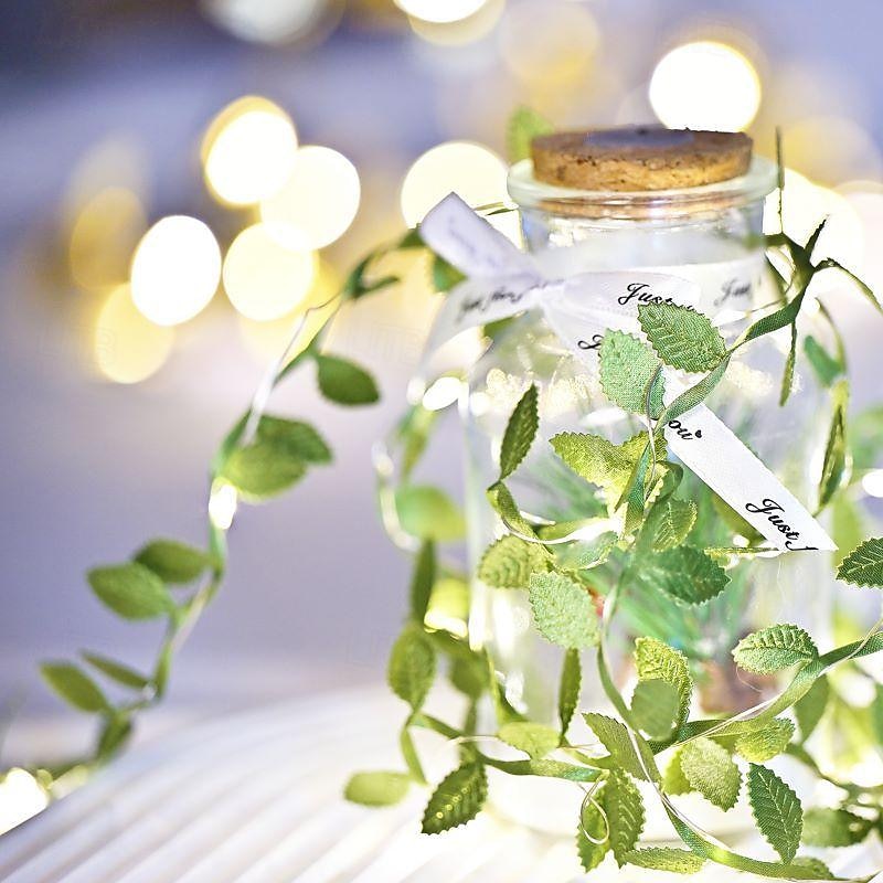 vihreä lehti led merkkijono 2m 20 leds kultalehti keiju valot ikkunoihin parveke puutarha sisä ulkopuutarha ystävänpäivä ramadan hääjuhla koristelu 2026 - $8.99 –P11