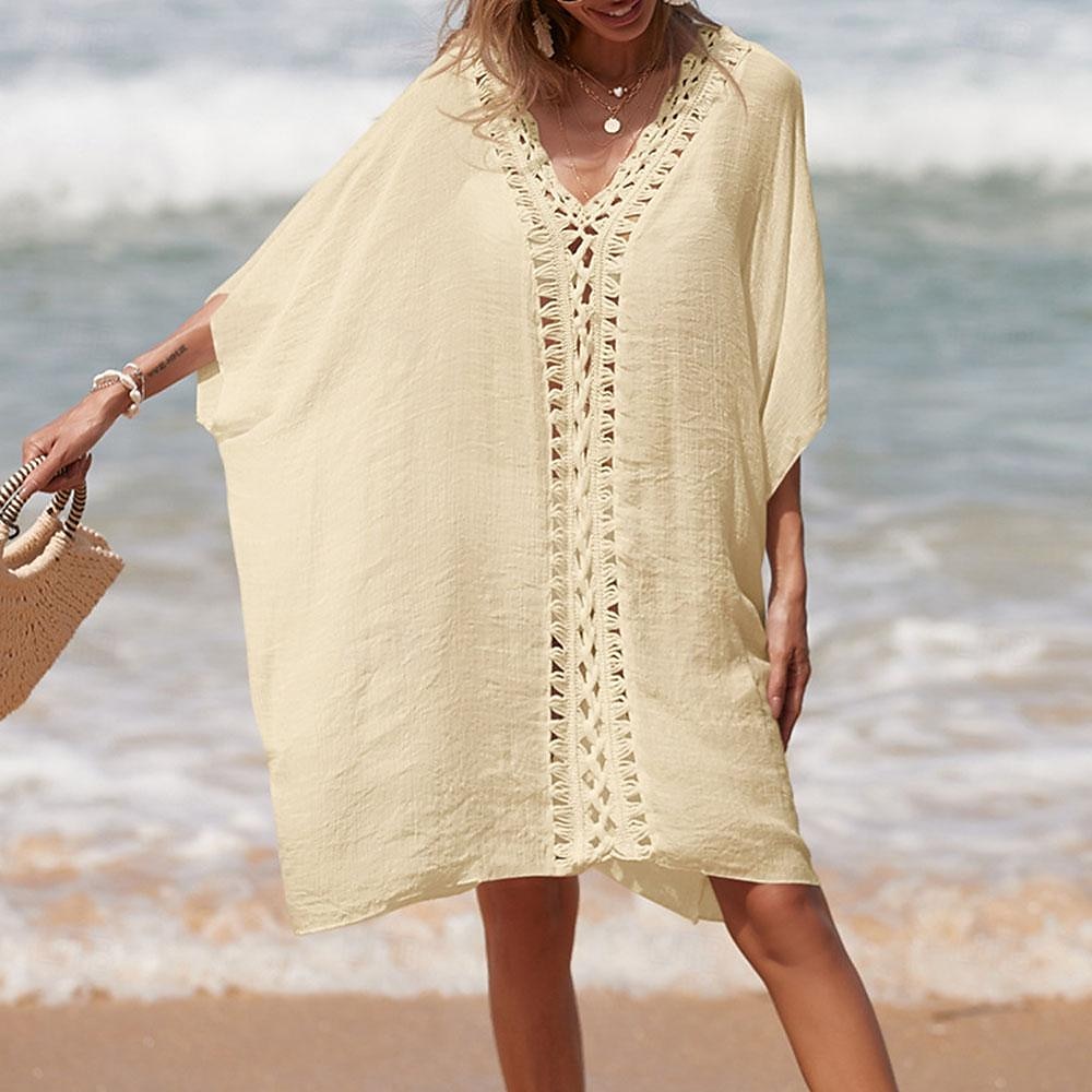 Robe de plage pour femmes avec découpe vêtements de vacances sans manches couleur noire blanche bleue de 2025 ? $25.99 –P4