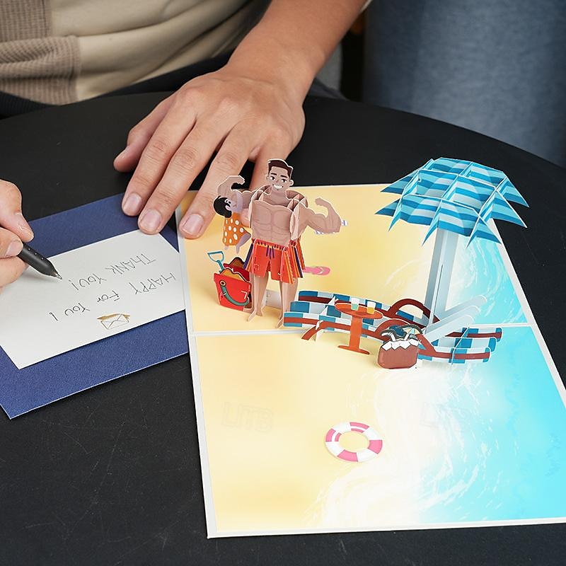 3D Pop Up Father's Day Card for Men Dad Husband Birthday Greeting Card for Dad Best Dad Ever Pop Up Card Fathers Day Card Greeting Card Happy Fathers Day Card for Dad from Daughter Son 2025 - $11.99 –P4
