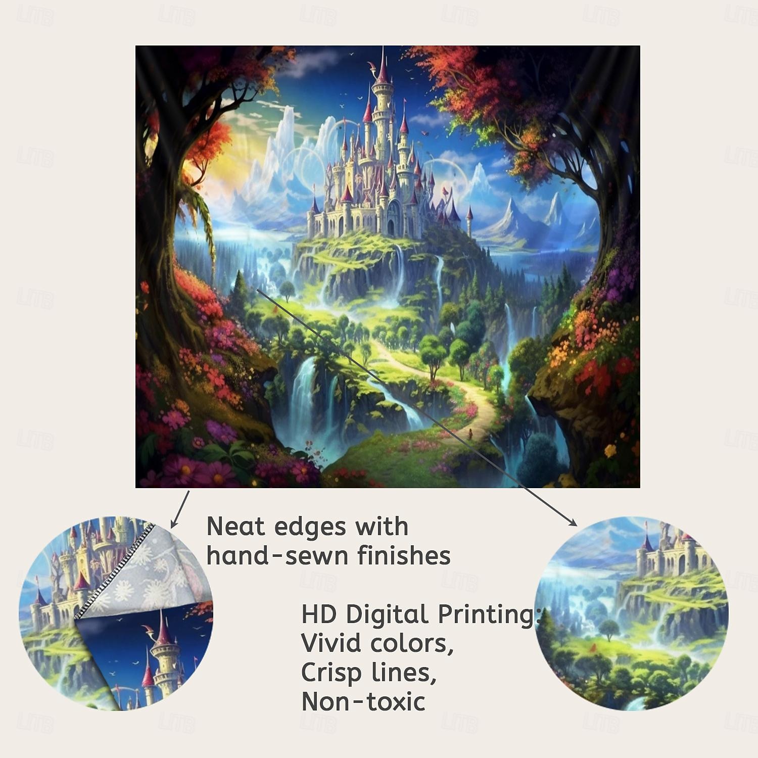 Castle Garden Theme Hanging Tapestry Wall Art Large Tapestry Mural Decor Photograph Backdrop Blanket Curtain Home Bedroom Living Room Decoration 2026 - BHD 8.35 –P3