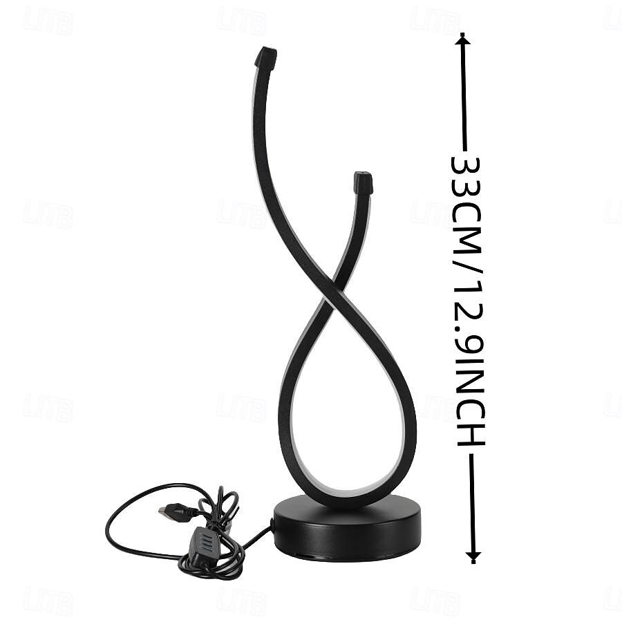 dimming bordlampe usb moderne minimalistisk kreativ design 3-farger, nattbord stue atmosfære lampe 2025 - $59.99 –P7