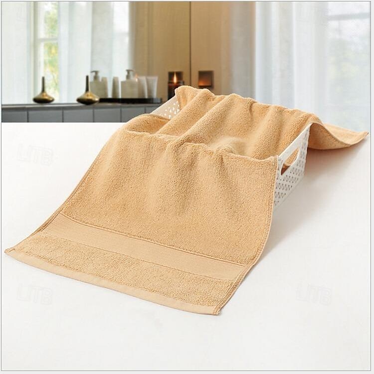 Asciugamano o asciugamano viso in tinta unita morbido e assorbente in cotone 100% per il bagno di casa del 2025 a $6.99 –P10