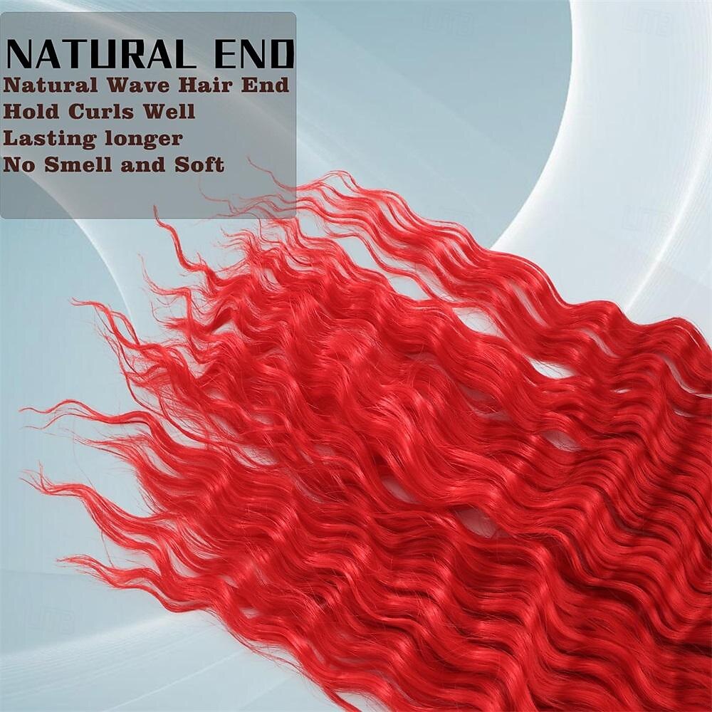 2 упаковки вязанных крючком волос с глубокой волной океана, 16-дюймовые вьющиеся плетеные волосы для вязанных крючком косичек богини, вязанные крючком волосы, наращивание дредов 2025 - $28.99 –P5