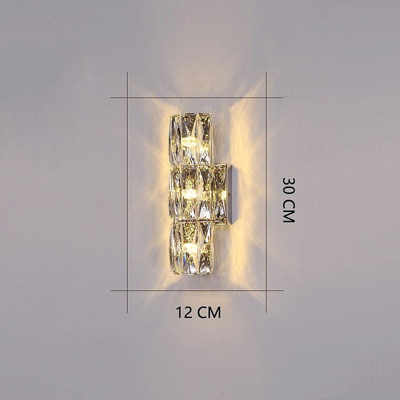 appliques murales 20/30/40/80 cm luminaires muraux modernes blanc chaud avec abat-jour en cristal k9 applique murale pour miroir, applique murale de salon de chambre à coucher 85-265v de 2025 ? $146.99 –P4