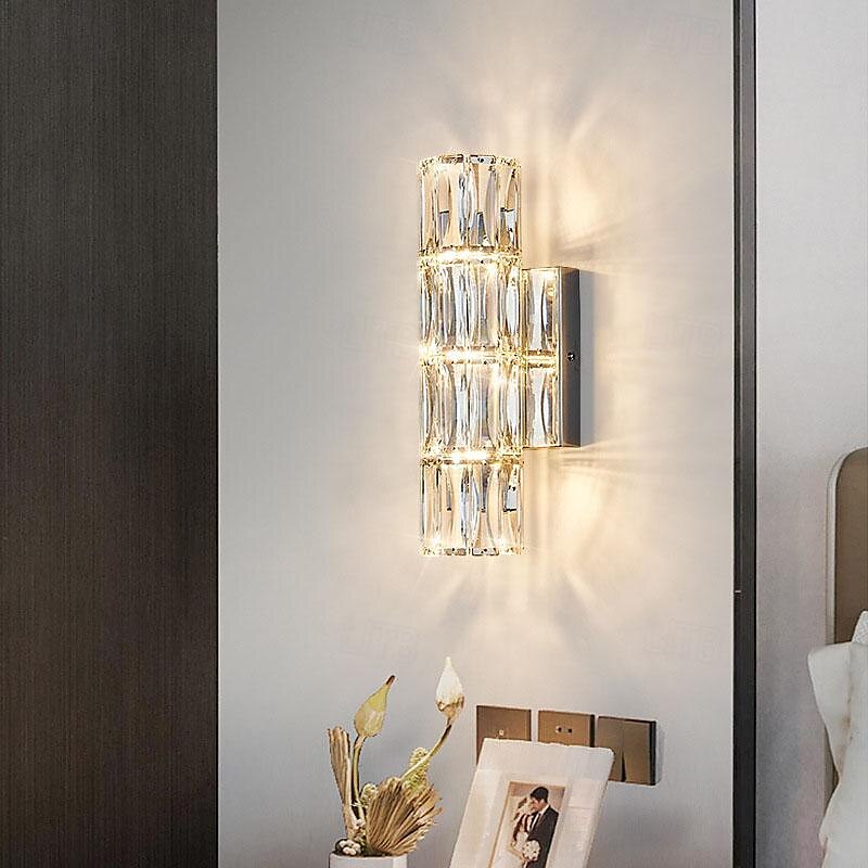 appliques murales 20/30/40/80 cm luminaires muraux modernes blanc chaud avec abat-jour en cristal k9 applique murale pour miroir, applique murale de salon de chambre à coucher 85-265v de 2025 ? $146.99 –P15