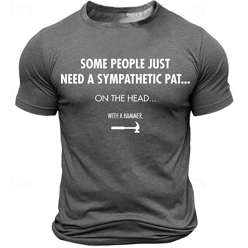 Per uomo Slogan Maglietta 100% Cotone Manica Corta Grafico Camicia Blu scuro Grigio Maglietta comoda Sport all'Aperto Ferie Abbigliamento di stilista del 2025 a $15.99 –P5