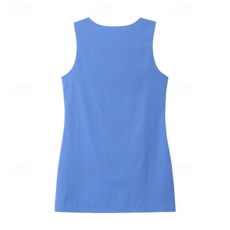 Damen Neckholder-Unterhemd T-Shirt Kleid Weste Streetwear Lässig Tasche Ärmellos Lange Tops U-Ausschnitt Täglich Wochenende Schwarz Weiß Gelb Wein Blau 2025 - $21.99 –P2