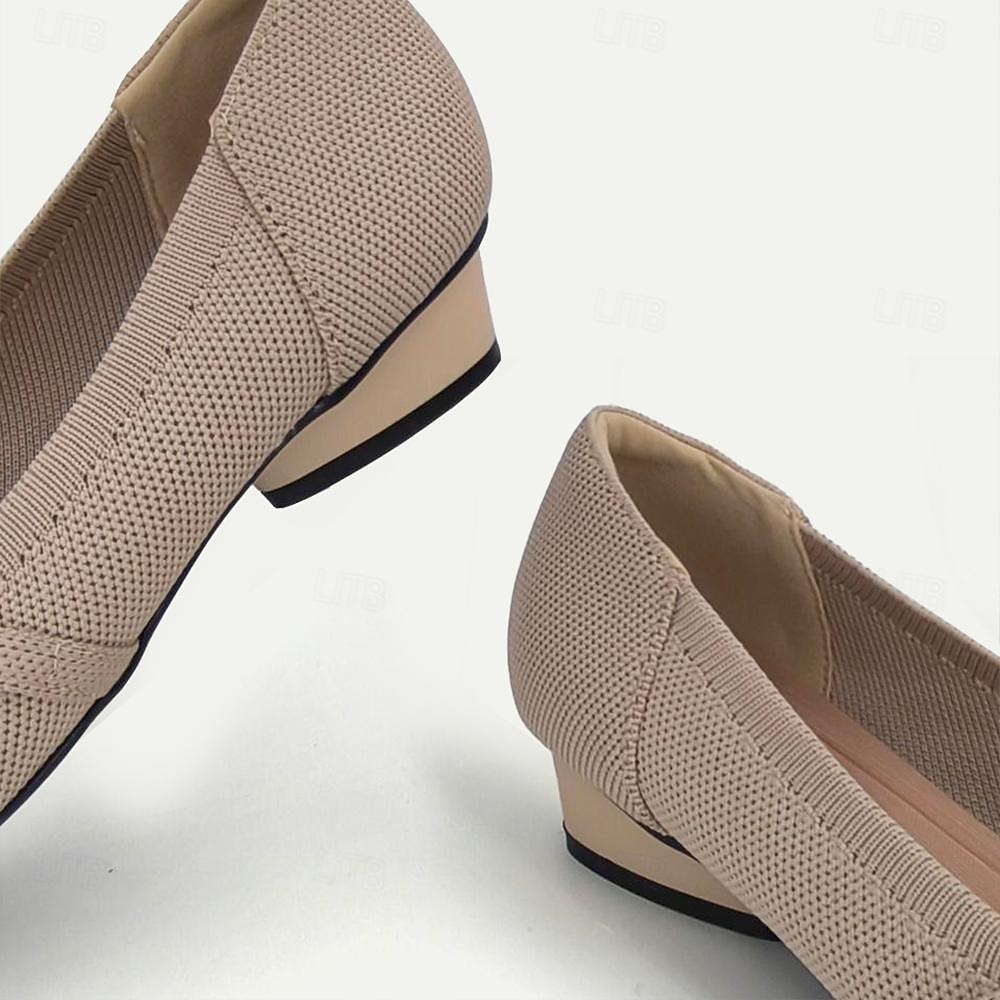 Dámské Podpatky Větší velikosti Boty Flyknit Měkké boty Svatební Kancelář Práce Štras Imitace perel Kačenka Palec do špičky Módní Klasické Pohodlné Chůze Úplet Povaleč Černá Červená Modrá 2025 - $54.99 –P1