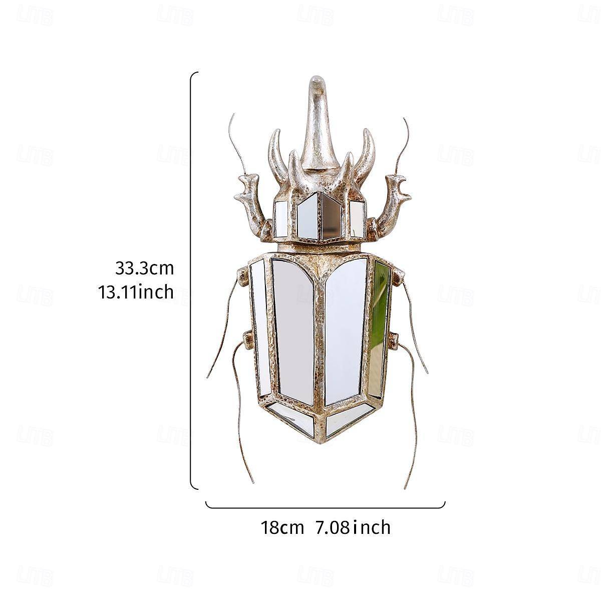 Einhornkäfer Spiegel Design Wanddekoration Gold Wanddekoration Käfer Glas verspiegelt handgefertigt 3 2025 - $41.99 –P10