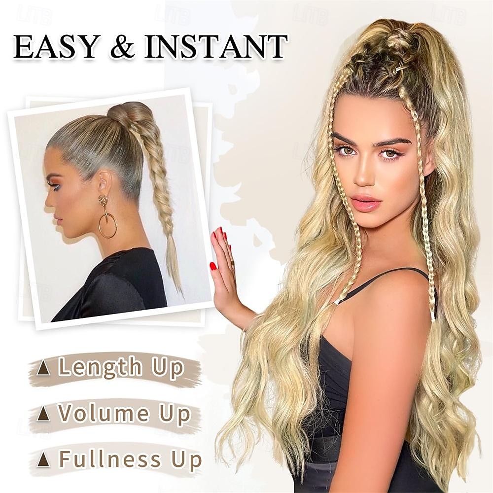 Ponytail Extension Black Drawstring Ponytail Extension for Women 26 Inch Long Wavy Ponytail Extension Synthetic Clip in Pony Tails Hair Extensions for Women Girls 2026 - $14.99 –P3