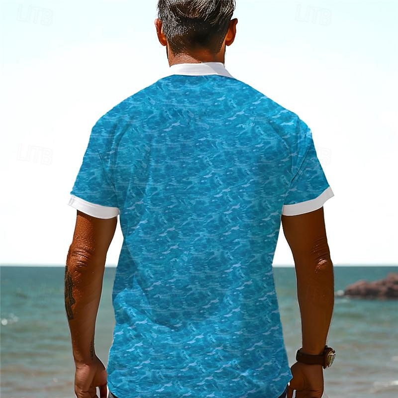 Hombre Tropical tortugas Camisa camisa hawaiana Manga Corta Camisa Cuello Vuelto Vacaciones Hawaiano Exterior Vacaciones Hawaiano Azul Verde Trébol Gris S M L 2026 - $25.99 –P2