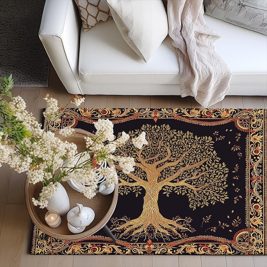 Baum des Lebens, Vintage-Boho-Teppich, Küchenmatte, rutschfeste, ölbeständige Bodenmatte, Wohnzimmerteppich, Innen- und Außenmatte, Schlafzimmerdekoration, Badezimmermatte, Eingangsteppich, Fußmatte 2025 - $15.49 –P15