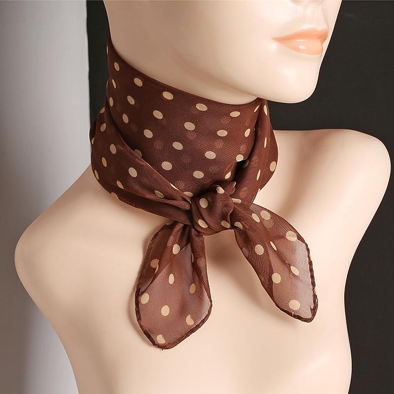 Stippen Retro vintage Jaren '50 Vierkante chiffon sjaal Kostuum Dames Maskerade Feestavondkleding Maskerade Vrijgezellenfeest Volwassenen Shawl 2025 - $11.49 –P2