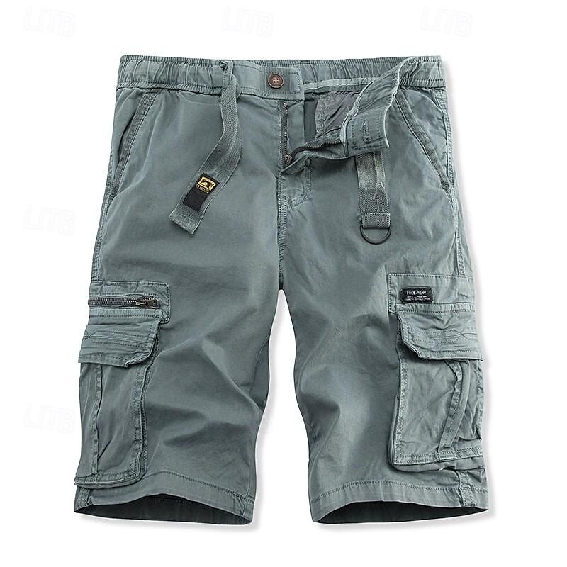 Men's Cargo Shorts Shorts Work Shorts Buttons Multi Pocket Plain Wearable Short Outdoor Daily Going out Fashion Classic Black Army Green 2025 - $35.99 –P7