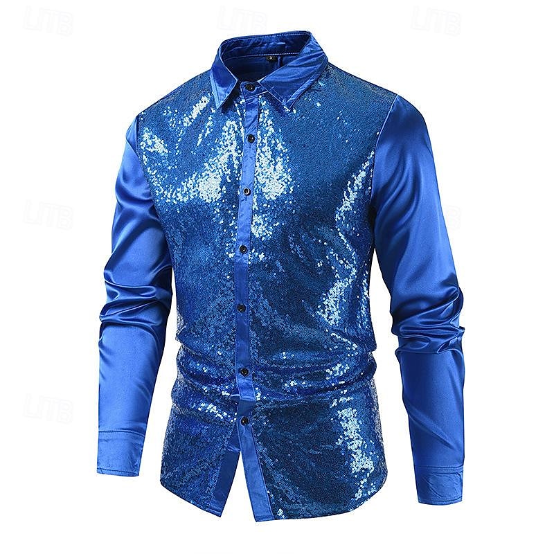 Retro / vintage 1970 luku Disko Pusero / hame Disko Paljetti Miesten Karnevaali puku Halloween Karnevaali Naamiaiset Suoritus Juhlat Näyttämö Aikuisten Pusero 2025 - $28.99 –P3