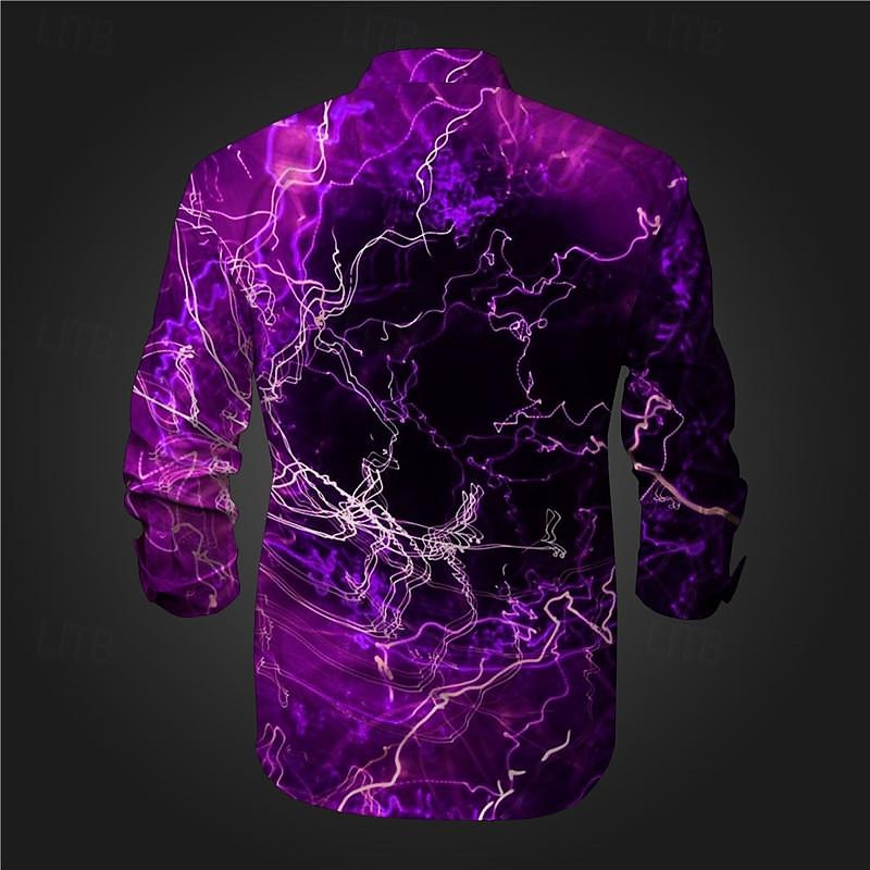Per uomo 3D Print Geometrica Camicia con bottoni Camicie stampate Manica lunga Sottoculturale Da mare Feste Strada Primavera estate Collo ripiegabile Stampa Bottone giù Rosso Blu Viola Verde Grigio del 2025 a $26.99 –P6