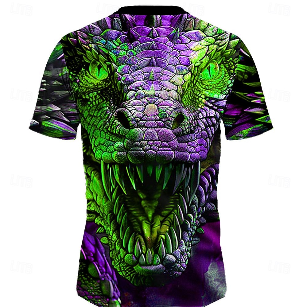 Men's Animal Dragon T shirt Short Sleeve T shirt 3D Print Crew Neck Shirt Designer Casual Subculture Sports Outdoor Daily Holiday Yellow Blue Orange Spring & Summer Clothing Apparel S M L XL 2XL 3XL 2025 - $17.99 –P7