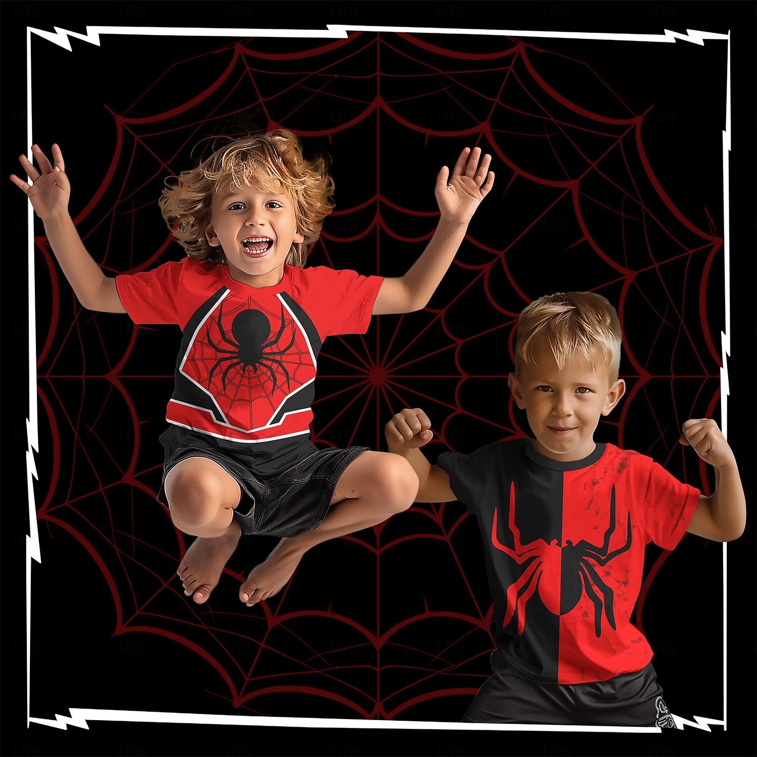 Gutt 3D SPIDER Genser Pullover Langermet 3D-utskrift Høst Vinter Mote Gatemote Kul Polyester Barn 3-12 år utendørs Avslappet Daglig Normal 2025 - $16.49 –P3