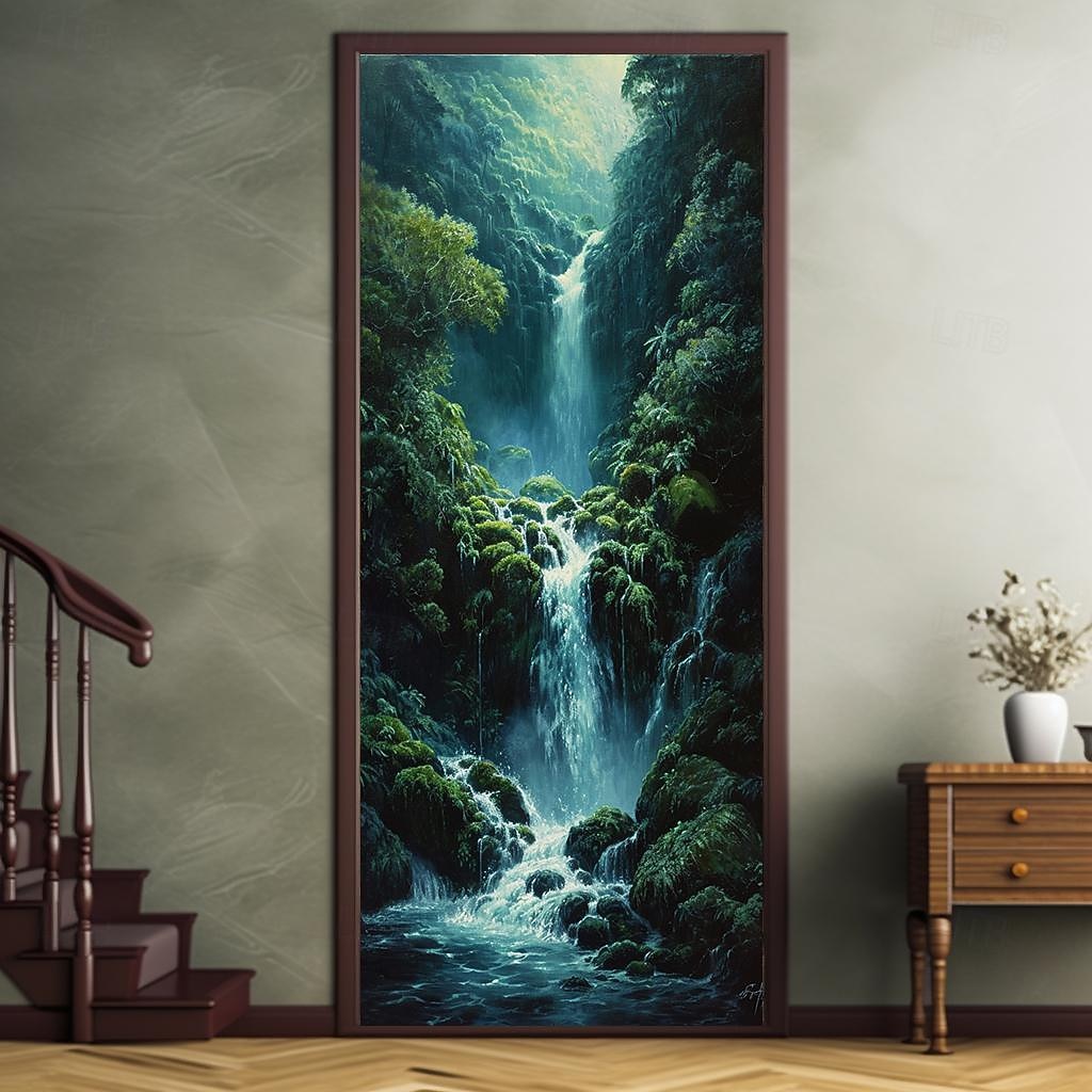 paysage cascade porte couvre porte tapisserie porte rideau décoration toile de fond porte bannière pour porte d'entrée ferme vacances fête décor fournitures de 2026 ? $26.99 –P2