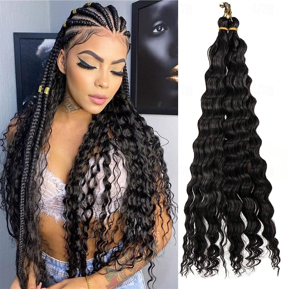 2 pack océan vague profonde crochet cheveux 16 pouces bouclés tressage cheveux pour crochet tresses déesse locs crochet cheveux dreadlock extensions de 2025 ? $28.99 –P4