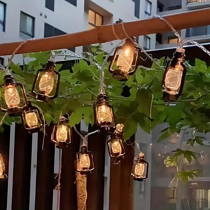 10/20 led 1.5/3 m lanterna luci della stringa bottiglia di cherosene led lampada della stringa retro lanterna casa festa vacanza eid mubarak decorazione del giardino lampada della stringa del 2025 a $7.99 –P11