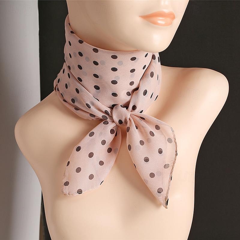 Stippen Retro vintage Jaren '50 Vierkante chiffon sjaal Kostuum Dames Maskerade Feestavondkleding Maskerade Vrijgezellenfeest Volwassenen Shawl 2025 - $11.49 –P10