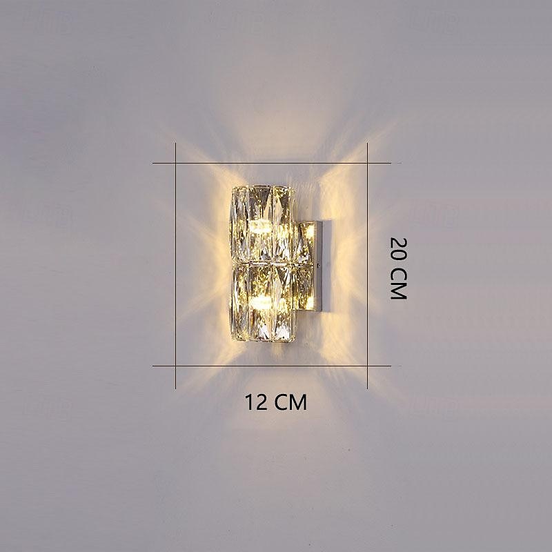 appliques murales 20/30/40/80 cm luminaires muraux modernes blanc chaud avec abat-jour en cristal k9 applique murale pour miroir, applique murale de salon de chambre à coucher 85-265v de 2025 ? $146.99 –P2