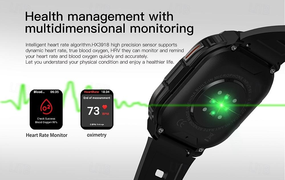 696 DM63 Smart Watch 2.13 inch 4G LTE Cellular Smartwatch Phone Bluetooth 4G Pedometer Call Reminder Heart Rate Monitor Compatible with Android iOS Men GPS Hands-Free Calls with Camera IP 67 48mm 2025 - $165.99 –P9