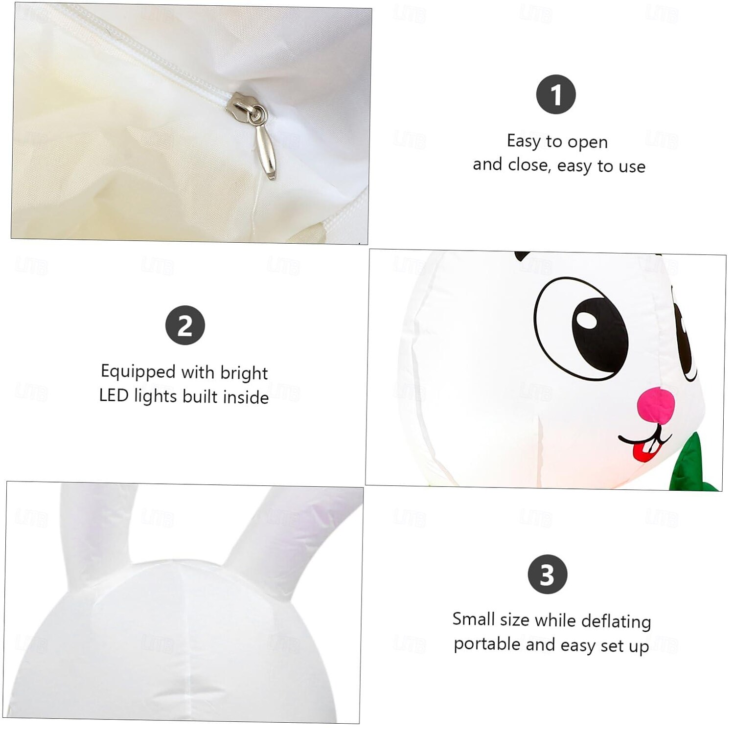 Easter Inflatable Bunny Eggs 1.5 meters with lights light up holiday decoration props 2025 - $78.99 –P3