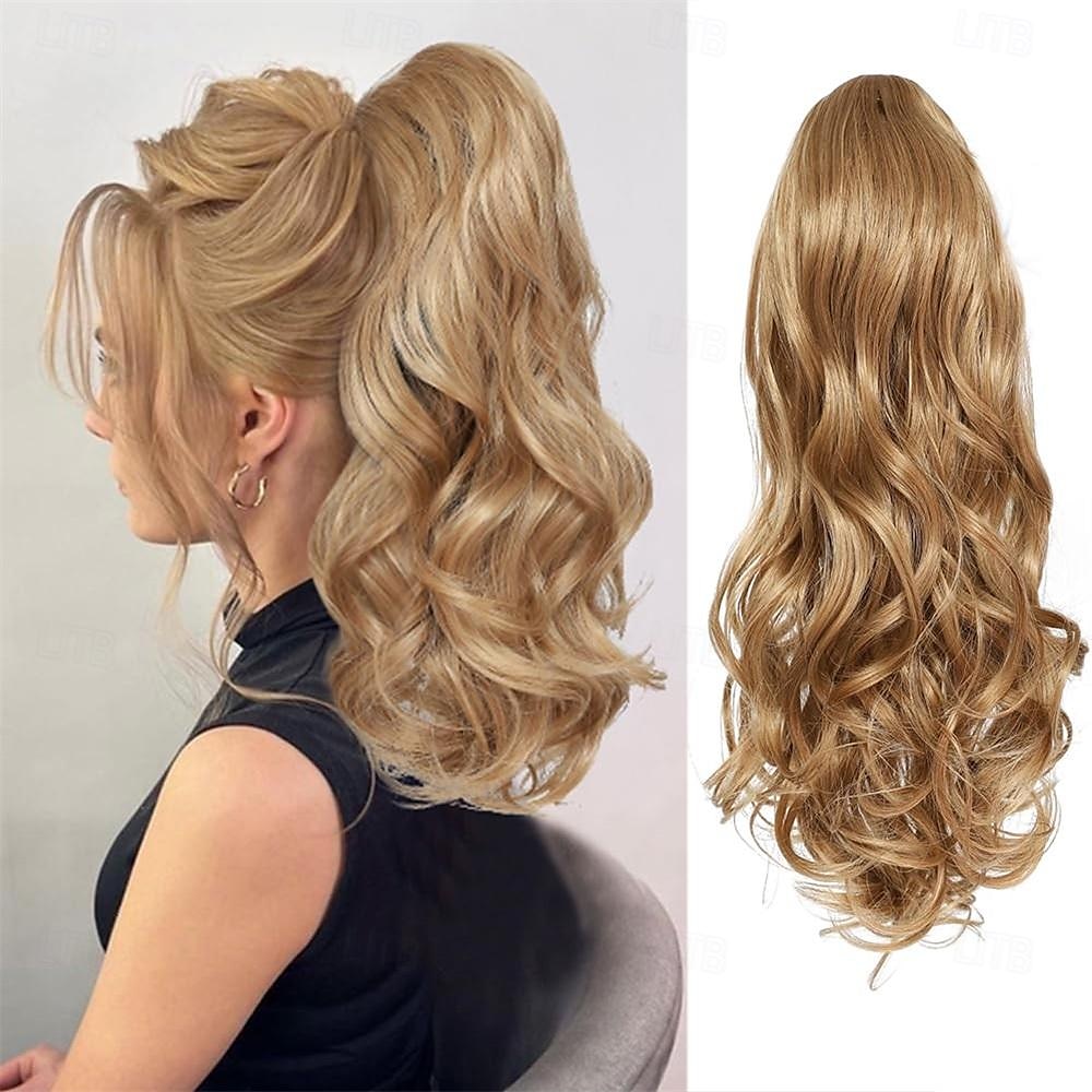 estensione dei capelli coda di cavallo con coulisse 16 pollici sintetici corti ricci ondulati estensioni coda di cavallo finte clip morbida naturale in coda di cavallo posticci per le donne del 2025 a $9.99 –P3