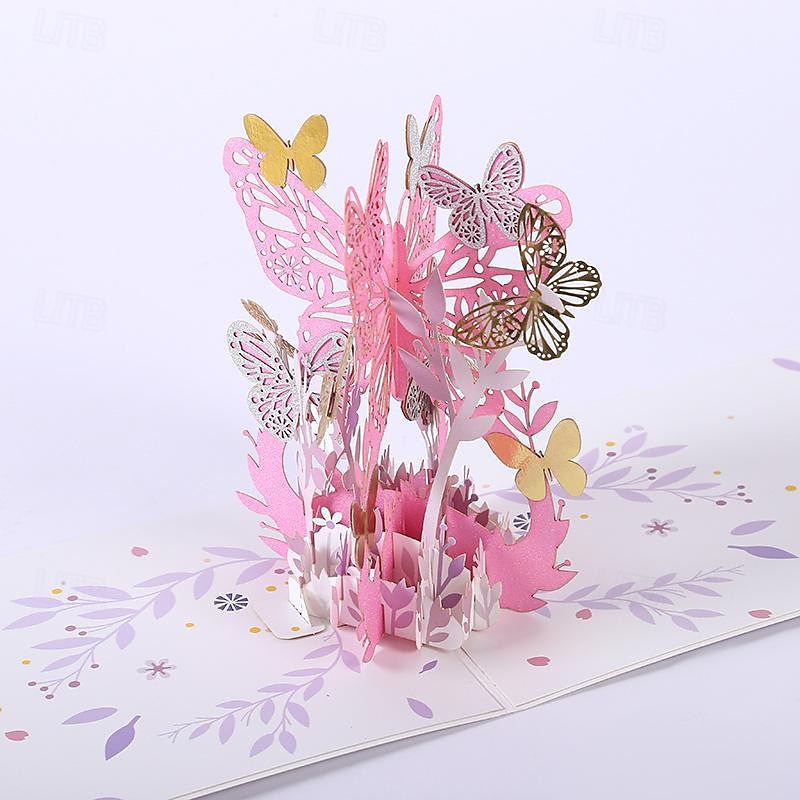Carte de vœux papillon 3D pop-up - Carte d'anniversaire printemps et été pour femme beau design de papillon 1 pièce de 2025 ? $12.99 –P2