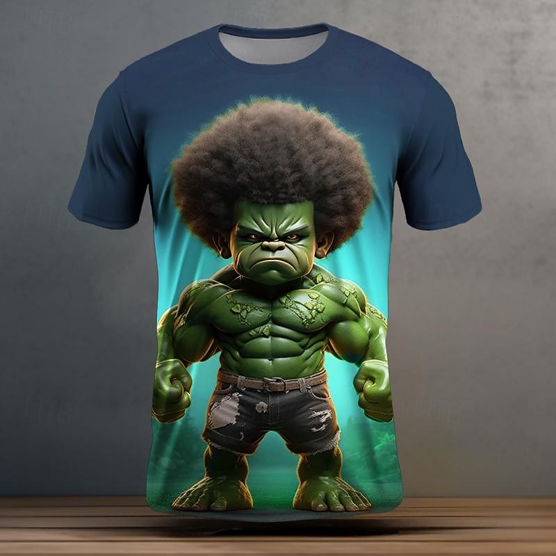 Herren Grafik Cartoon Lustig T Shirt Kurzarm T-Shirt 3D-Druck Rundhalsausschnitt Hemd Täglich Lässig Streetstyle Sport im Freien Ferien Ausgehen Schwarz Burgunderrot Himmelblau Frühling & Sommer 2026 - $19.49 –P9