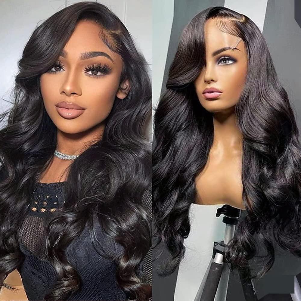 parrucche piene del merletto frontale dell'onda del corpo capelli umani 180 densità hd parrucche trasparenti dell'onda del corpo pre pizzicate con i capelli del bambino parrucche brasiliane anteriori del 2025 a $189.99 –P2