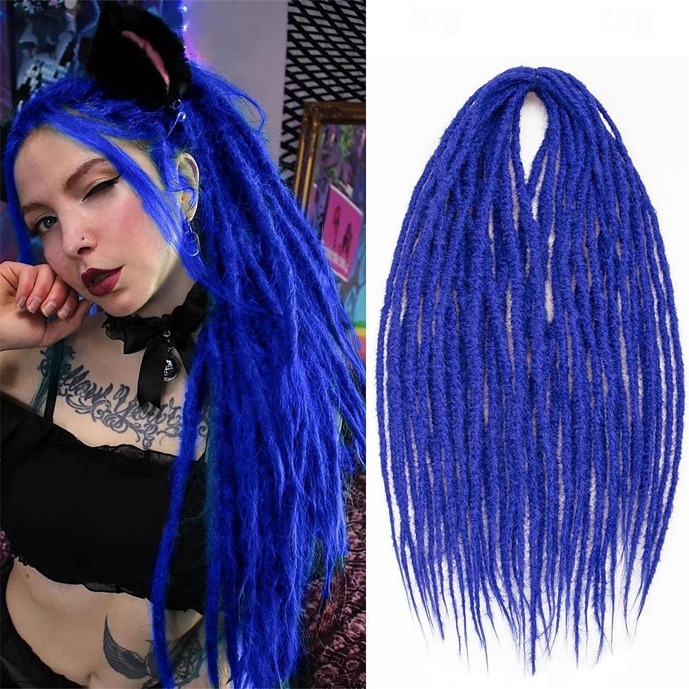 24-Zoll-Dreadlocks-Verlängerungen, Goddess Locs, Häkelhaar für Frauen, 10 Stränge, handgefertigte Dreadlock-Häkelhaarzöpfe, synthetisch, dünn, 0,6 cm, Hippie, gerade, doppelendige Dreads 2025 - $21.99 –P11