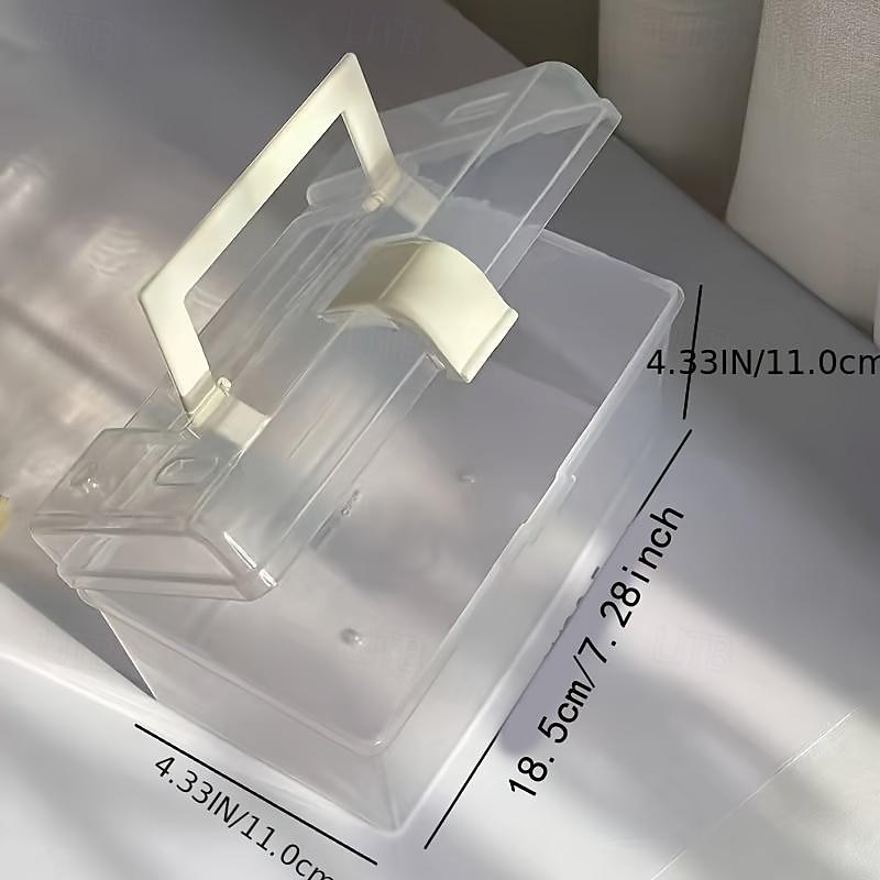 1 יחידה תיבת אחסון שקופה ניידת אחסון איפור organzier מכתבים שולחניים לסטודנטים רב תפקודיים שונים קופסת אחסון קיבולת גדולה 2025 - $17.99 –P1