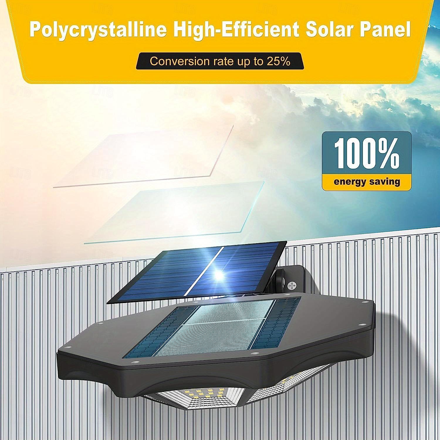 уличные солнечные фонари, 168 светодиодов, 6500 К, пищевой свет от заката до рассвета, водонепроницаемые фонари IP66 для парковки с датчиком движения 2026 - $39.99 –P7