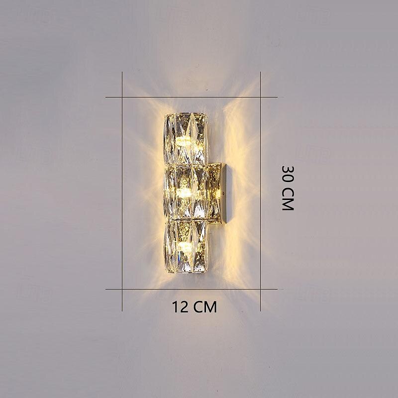 appliques murales 20/30/40/80 cm luminaires muraux modernes blanc chaud avec abat-jour en cristal k9 applique murale pour miroir, applique murale de salon de chambre à coucher 85-265v de 2025 ? $146.99 –P3