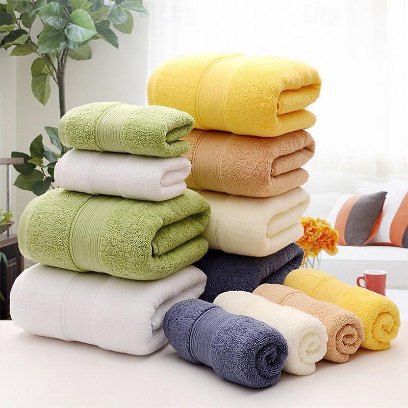 Asciugamano o asciugamano viso in tinta unita morbido e assorbente in cotone 100% per il bagno di casa del 2025 a $6.99 –P3