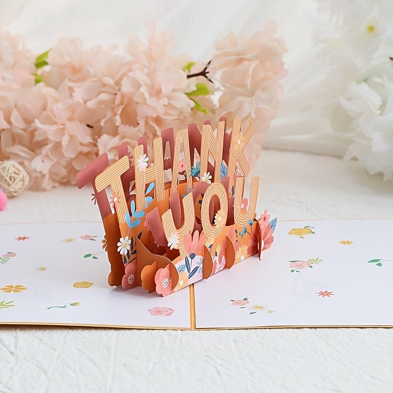 Carte de remerciement pop-up 3D, carte de remerciement, cartes de vœux pour la fête des mères, la fête des pères, les enseignants, les amis, la taille de la carte comprend une enveloppe et une de 2025 ? $10.99 -P5