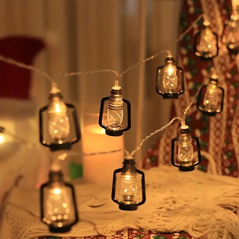 10/20 led 1.5/3 m lanterna luci della stringa bottiglia di cherosene led lampada della stringa retro lanterna casa festa vacanza eid mubarak decorazione del giardino lampada della stringa del 2025 a $7.99 –P8