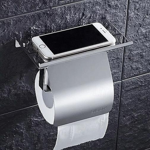 WC-paperiteline ruostumatonta terästä kylpyhuoneeseen matkapuhelimen säilytyshyllyllä seinälle 1kpl 2025 - $27.99 –P4