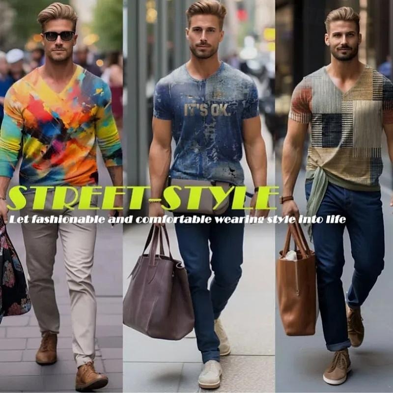 Voor heren 3D Print Geometrisch patroon Overhemd met knopen Bedrukte overhemden Lange mouw Mode-casual Buiten Vakantie Straat Lente zomer Strijkijzer Afdrukken Button-omlaag blauw 2025 - $24.99 –P1