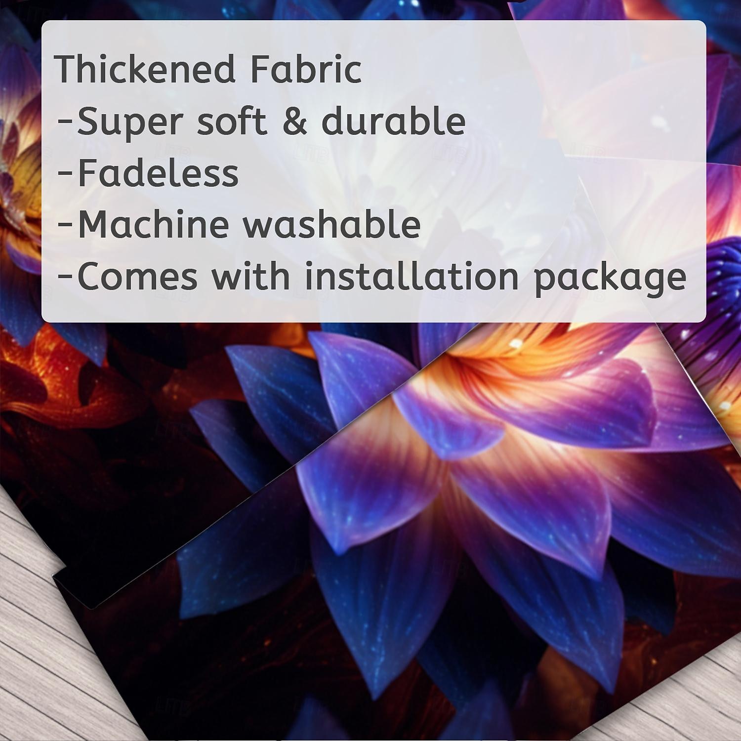 Blacklight Tapestry UV Reactive Glow in the Dark Glow Party Neon Lotus Flower Nature Psychedelic Trippy Misty Hanging Tapestry Wall Art Mural for Living 2025 - $18.99 –P2
