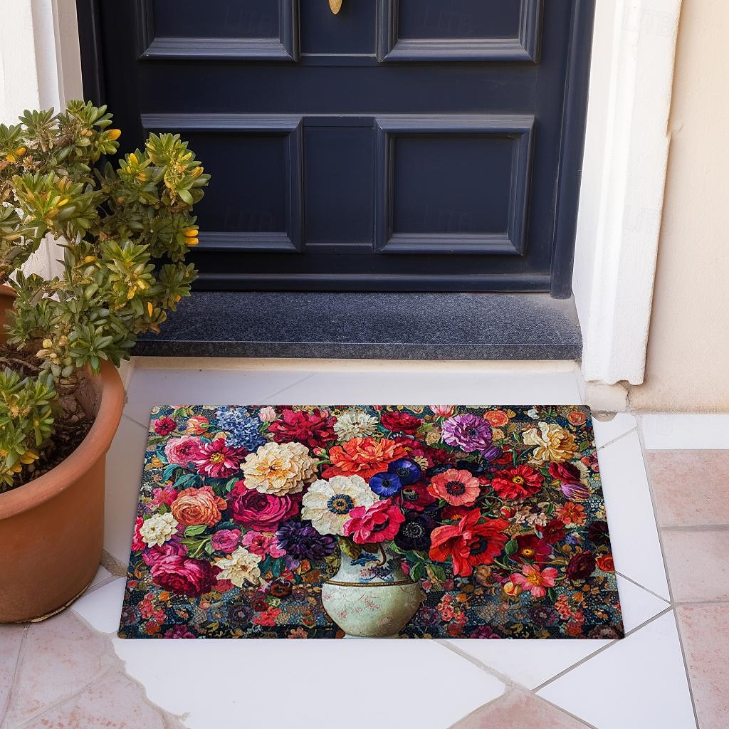 pittura colorata fiori zerbino tappetini tappeti lavabili tappetino da cucina antiscivolo tappeto a prova di olio tappeto per interni ed esterni arredamento camera da letto tappetino da bagno tappeto del 2025 a $18.49 –P13