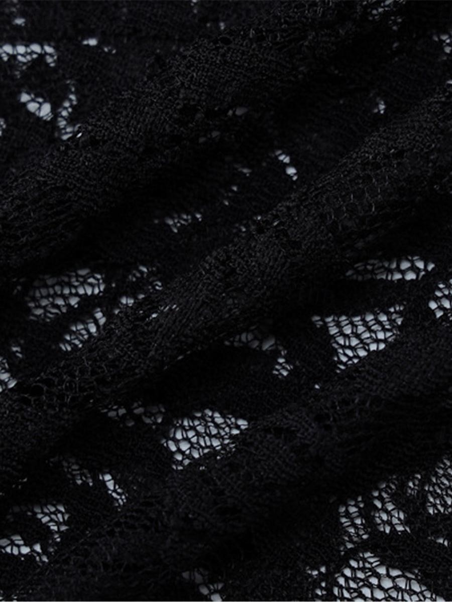 Pentru femei Rochie albă Rochie Lunga Rochie Maxi Dantelă Peteci Dată Vacanță Șic Stradă Maxi Rotund Manșon Lung Negru Alb Culoare 2025 - $33.99 –P15
